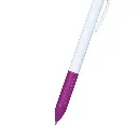 BOLIGRAFO CLICK PLUS BLANCO CON MORADO DETALLE.webp