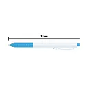 BOLIGRAFO CLICK PLUS BLANCO CON CELESTE MEDIDAS.webp