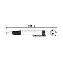 BOLIGRAFO BLANCO CON NEGRO Y CLIP CON BALON DE FUTBOL MEDIDAS.jpg.webp