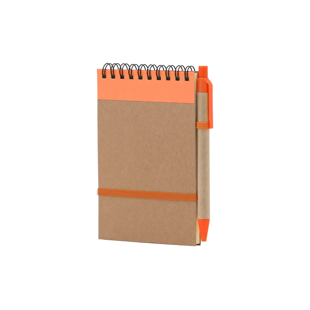 LIBRETA ECOLOGICA HEGA NARANJA CON BOLIGRAFO.jpg.webp
