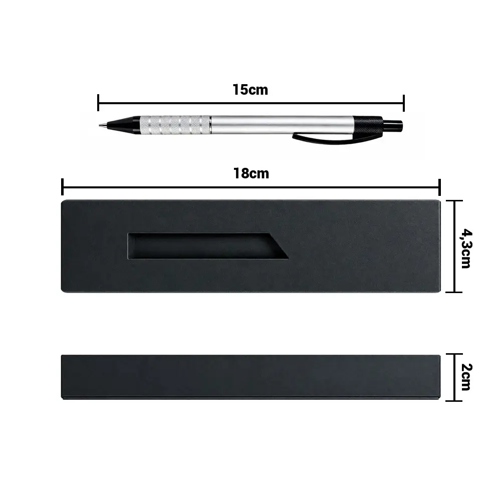 estuche con boligrafo metalico plateada medidas.webp