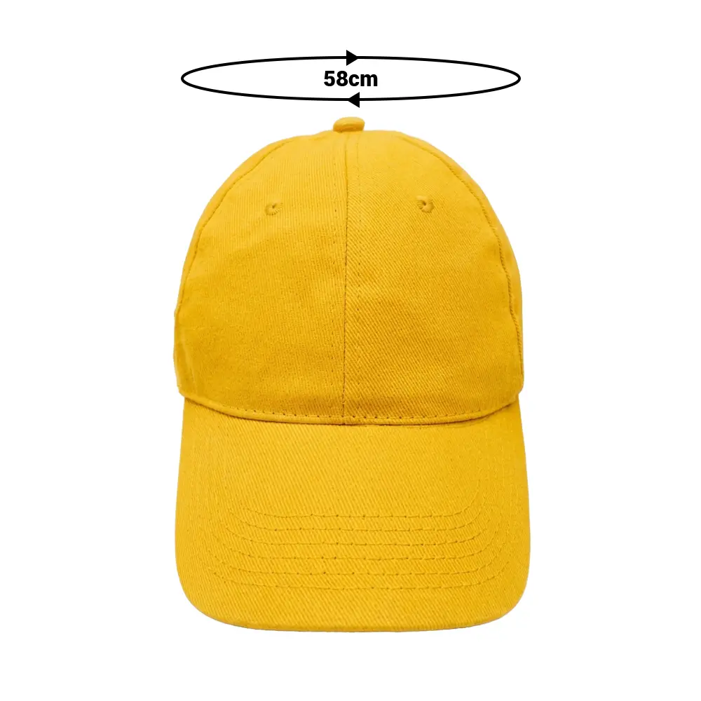 GORRA DE POLIESTER CON VELCRO COLOR AMARILLO MEDIDAS.webp