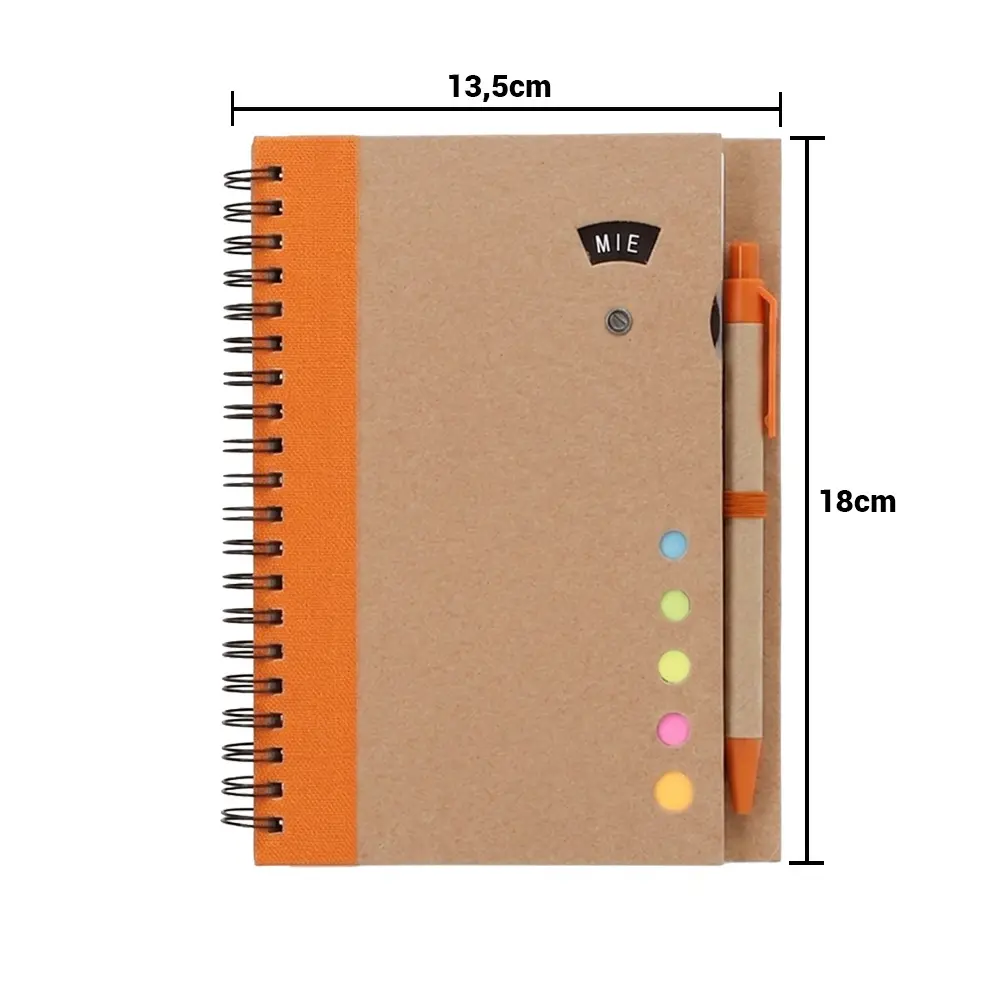 cuaderno ecologico post it naranja medidas.webp