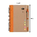 cuaderno ecologico post it naranja medidas.webp