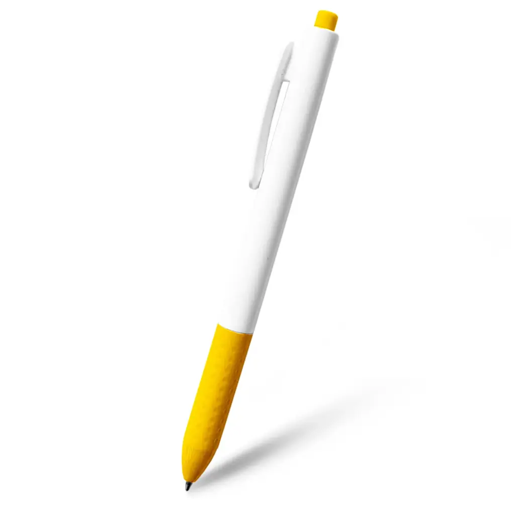 BOLIGRAFO CLICK PLUS BLANCO CON AMARILLO