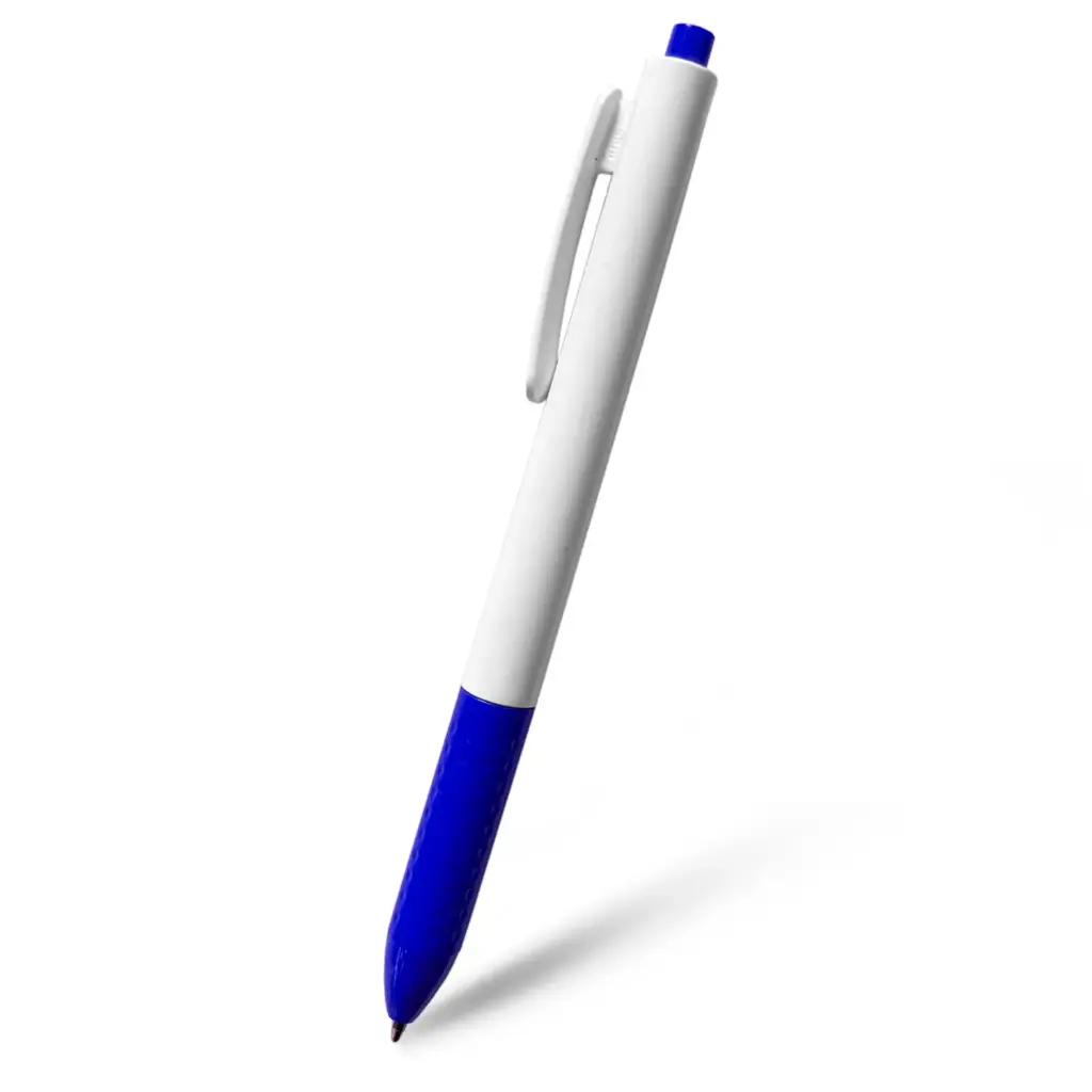 BOLIGRAFO CLICK PLUS BLANCO CON AZUL