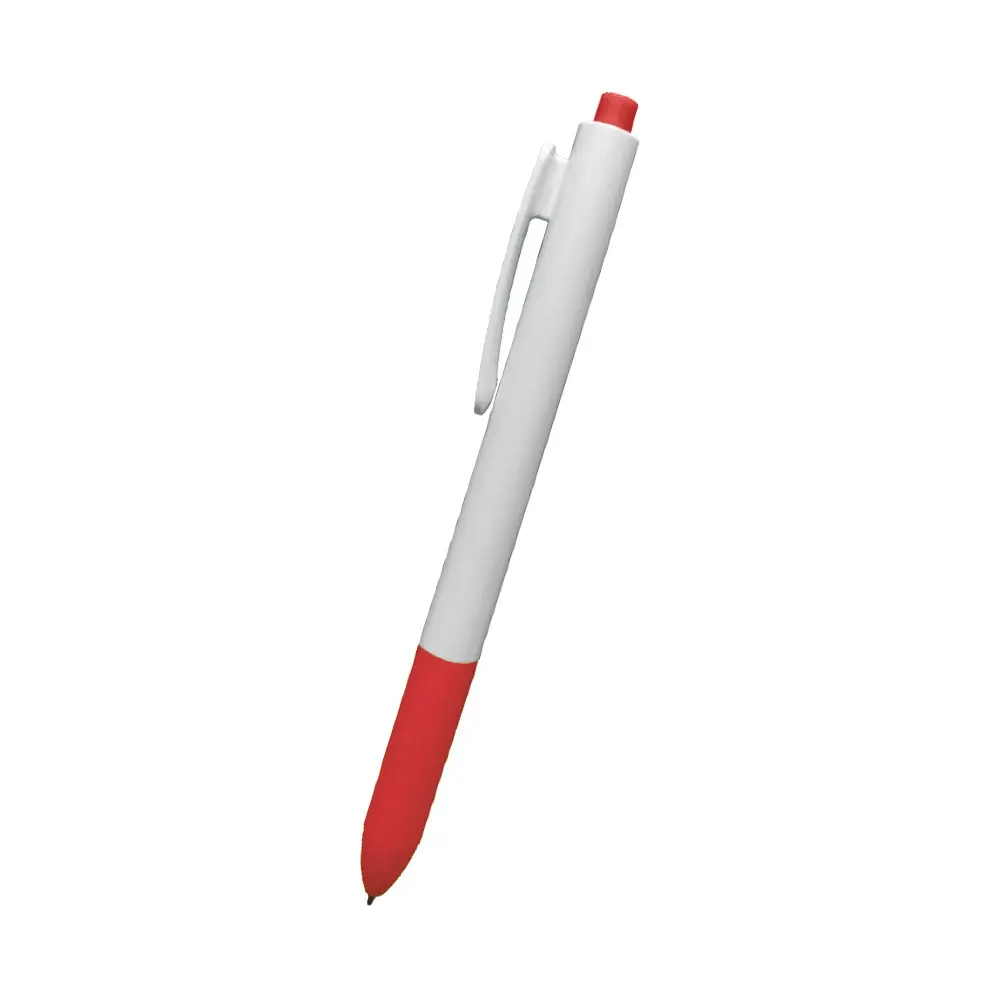 BOLIGRAFO CLICK PLUS BLANCO CON ROJO