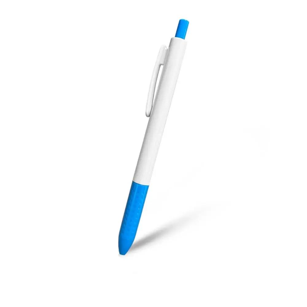 BOLIGRAFO CLICK PLUS BLANCO CON TURQUESA