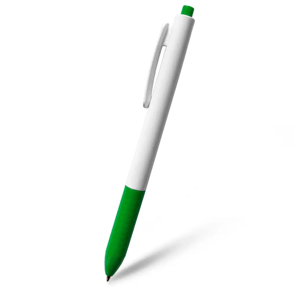 BOLIGRAFO CLICK PLUS BLANCO CON VERDE