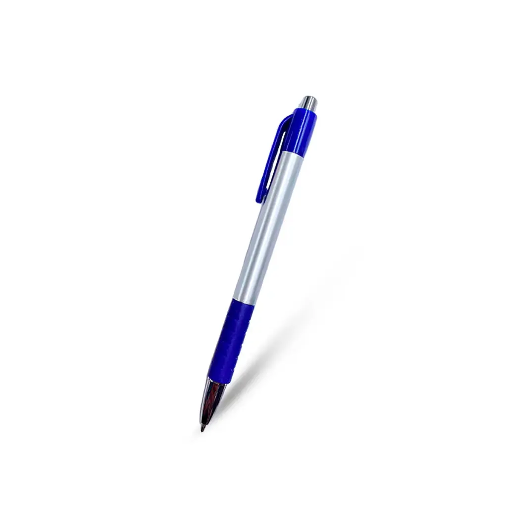 BOLIGRAFO SKAY PLATEADO CON AZUL