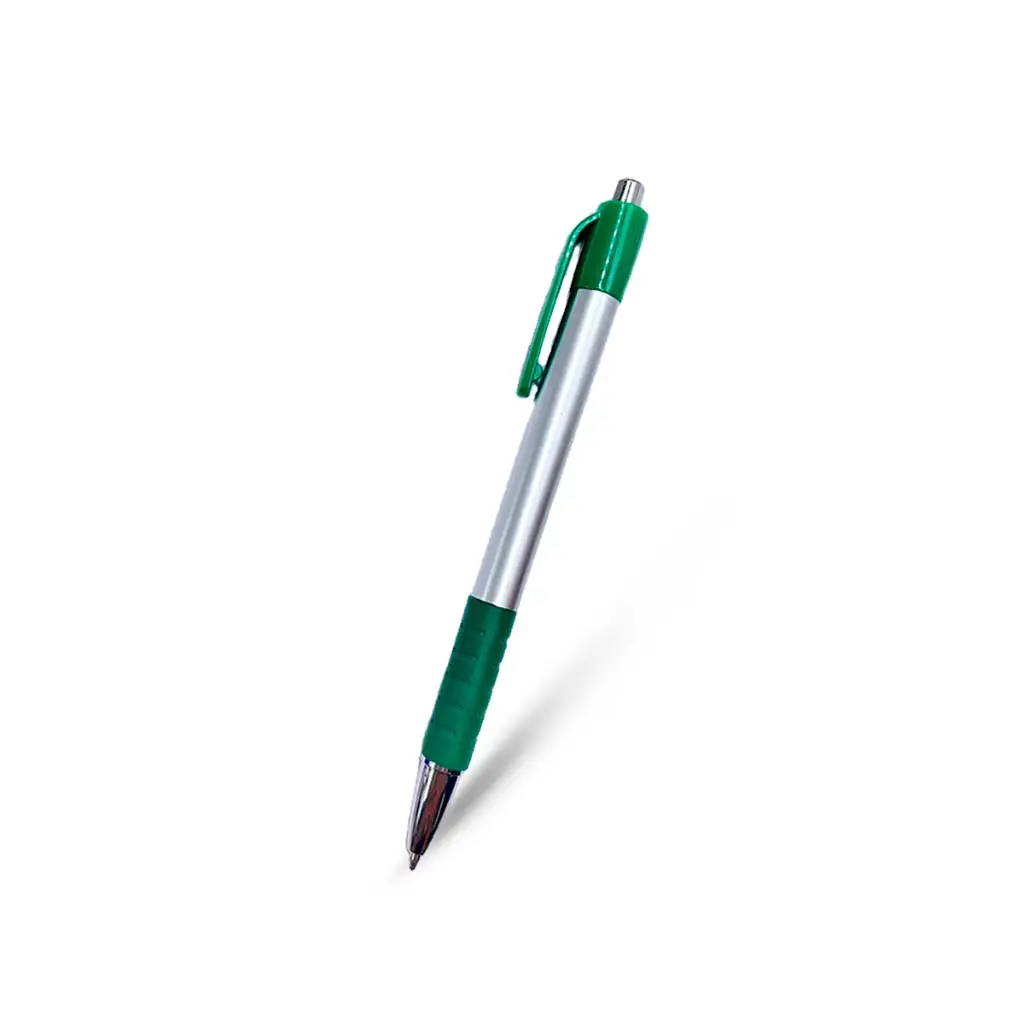 BOLIGRAFO SKAY PLATEADO CON VERDE