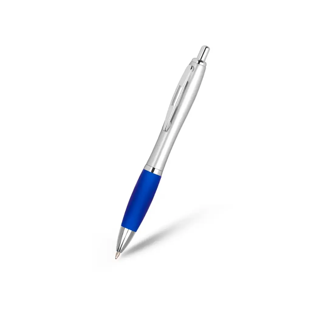 BOLIGRAFO SUPREMA PLATEADO CON AZUL