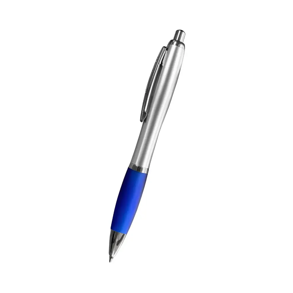 BOLIGRAFO SUPREMA PLATEADO CON AZUL