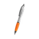BOLIGRAFO SUPREMA PLATEADO CON NARANJA