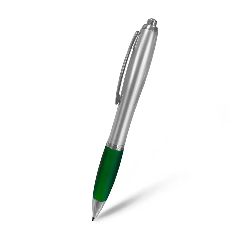 BOLIGRAFO SUPREMA PLATEADO CON VERDE
