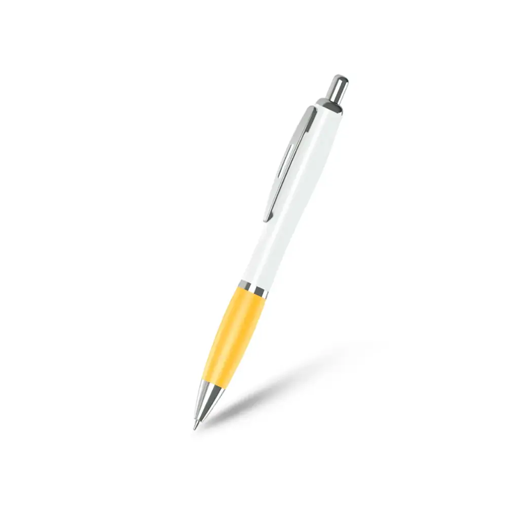 BOLIGRAFO SUPREMA BLANCO CON AMARILLO