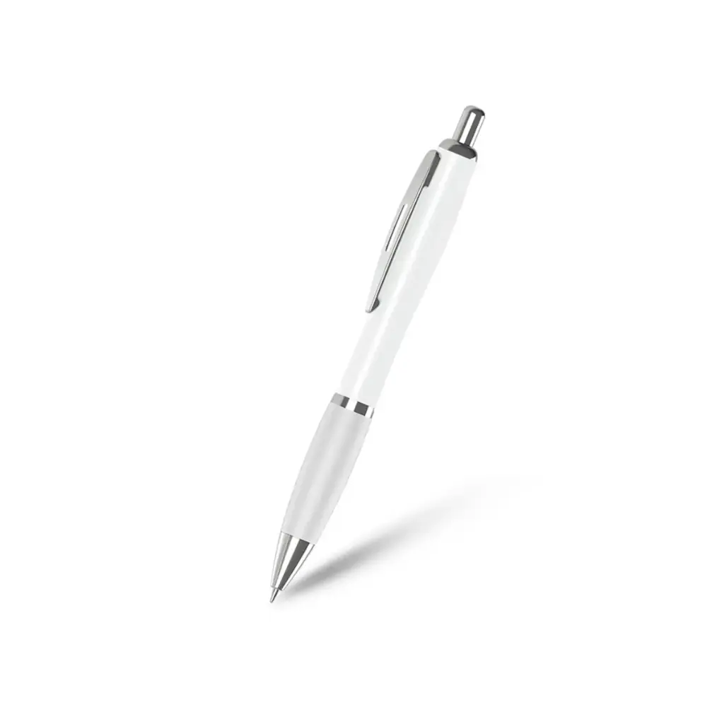 BOLIGRAFO SUPREMA BLANCO CON TRANSPARENTE