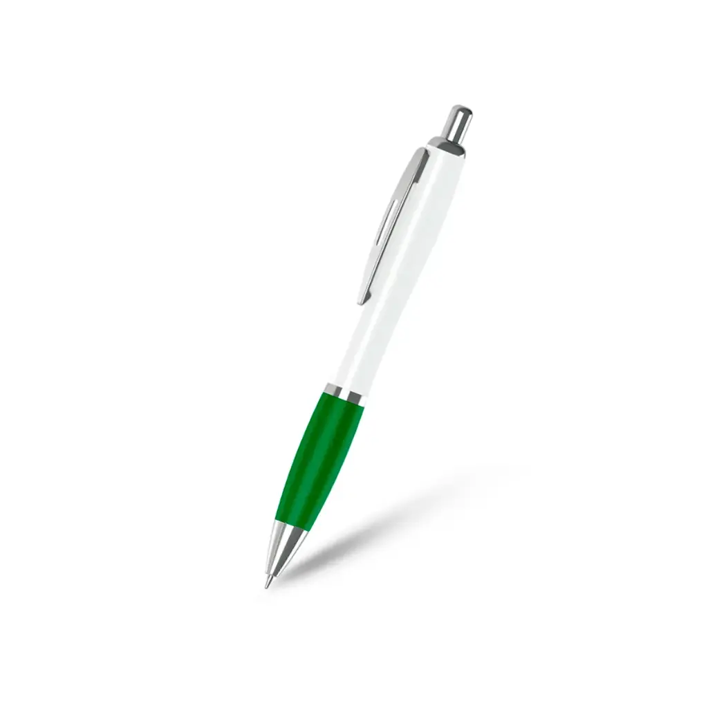 BOLIGRAFO SUPREMA BLANCO CON VERDE