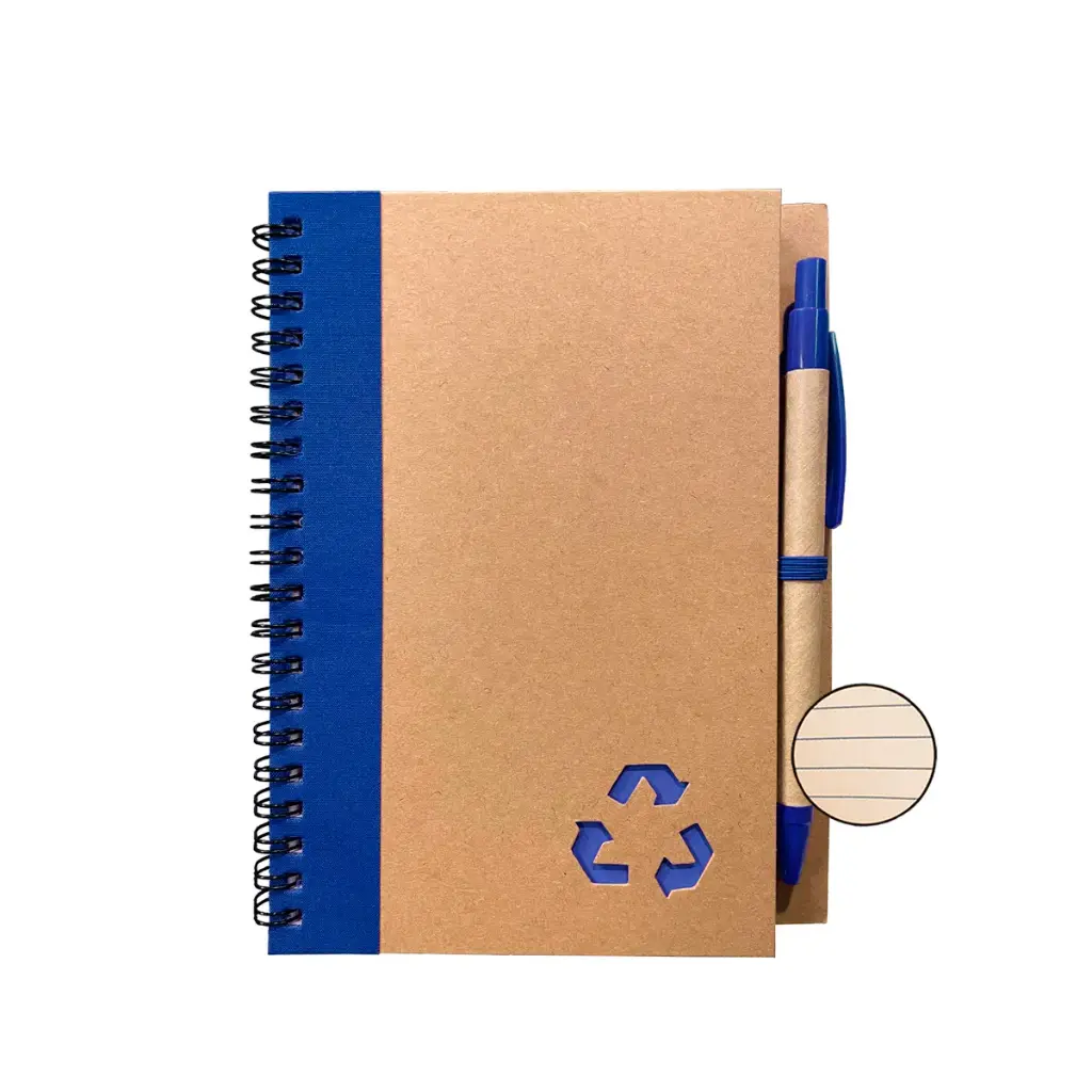 CUADERNO ECOLOGICO DE 1 LINEA HEGA AZUL CON BOLIGRAFO