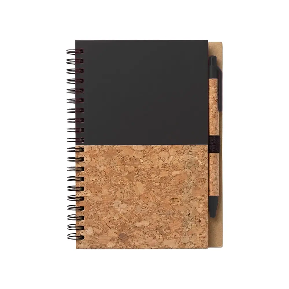 CUADERNO CON BOLIGRAFO CORK NEGRO