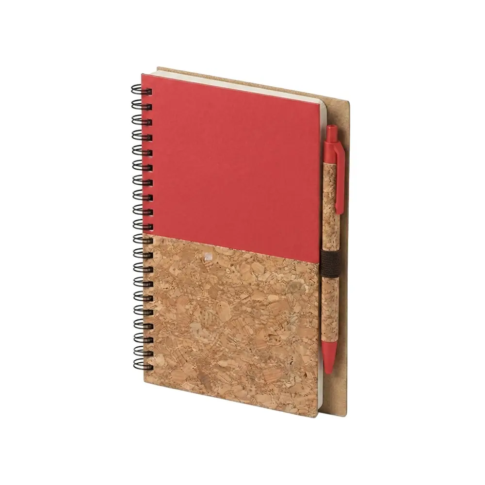 CUADERNO CON BOLIGRAFO CORK ROJO