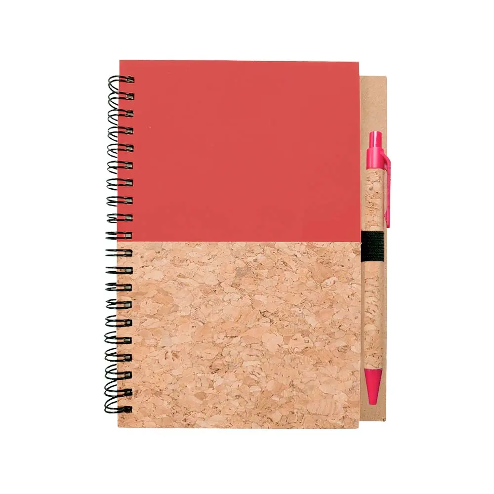 CUADERNO CON BOLIGRAFO CORK ROJO