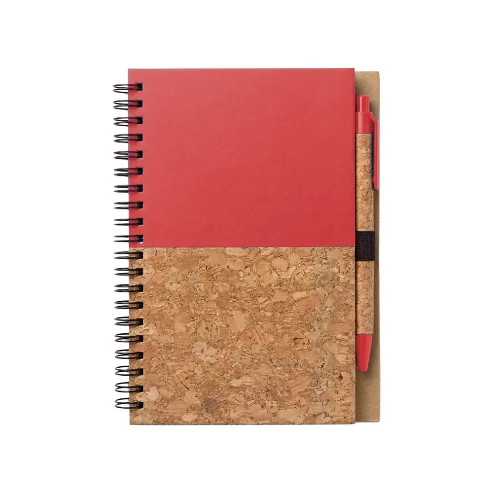 CUADERNO CON BOLIGRAFO CORK ROJO