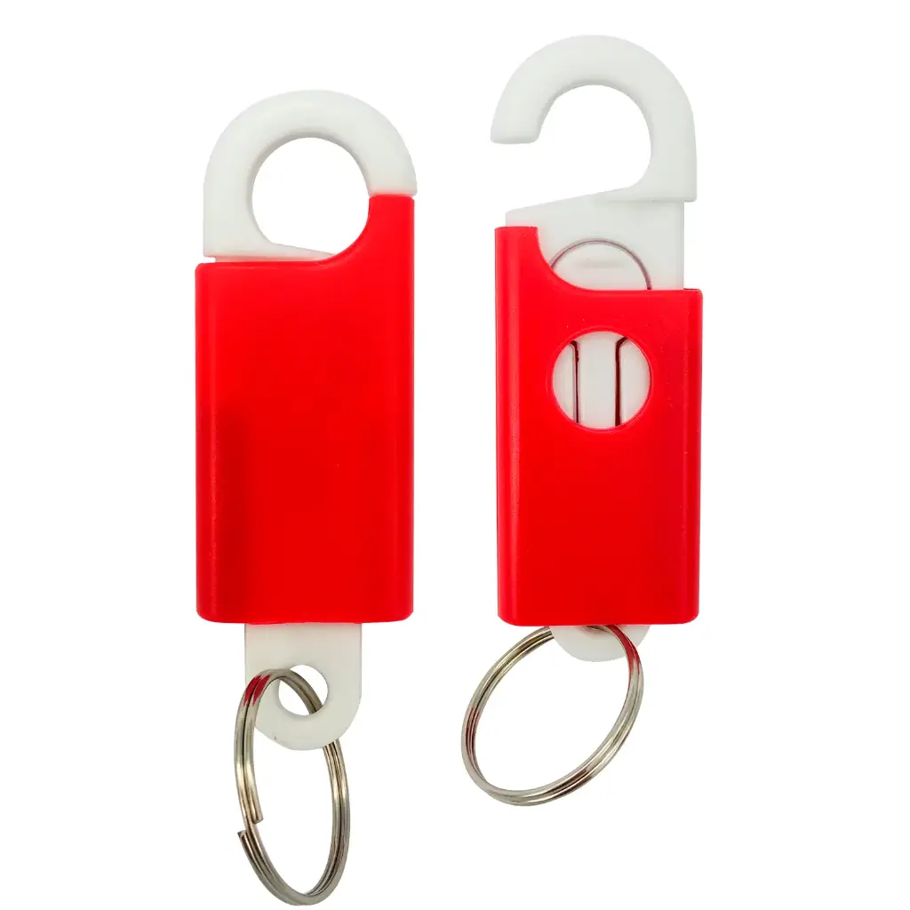 LLAVERO HANGER ROJO CON BLANCO