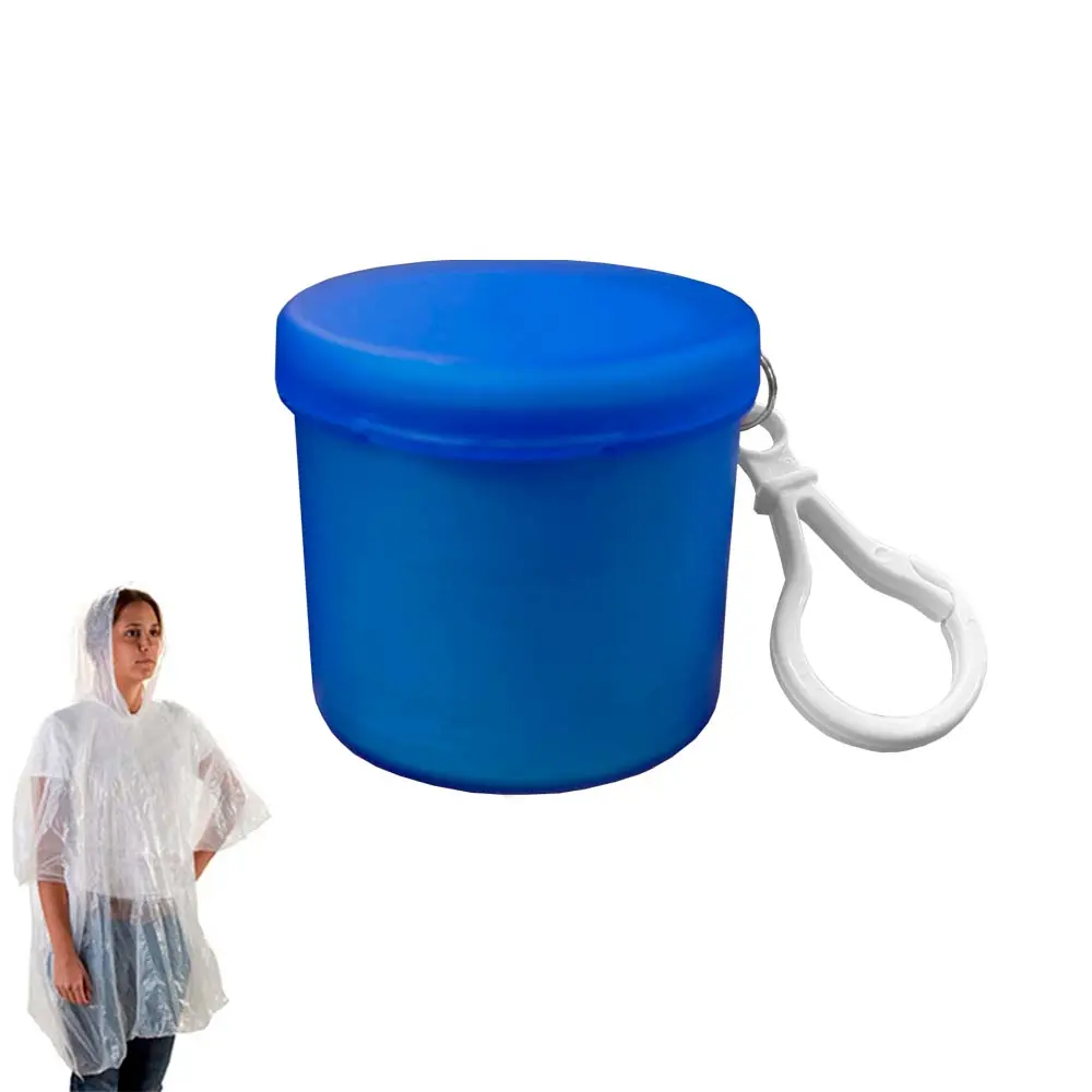 PONCHO LLUVIA BARRILITO AZUL CON LLAVERO