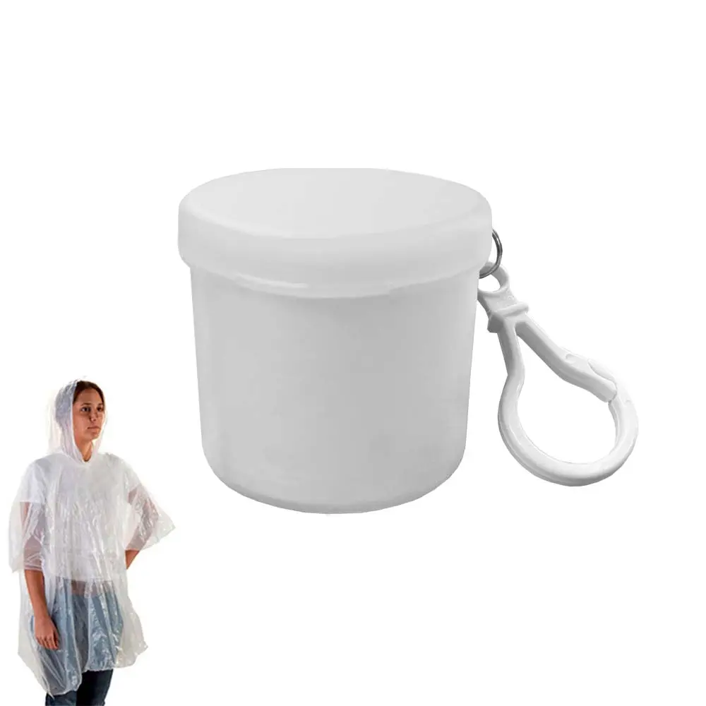 PONCHO LLUVIA BARRILITO BLANCO CON LLAVERO