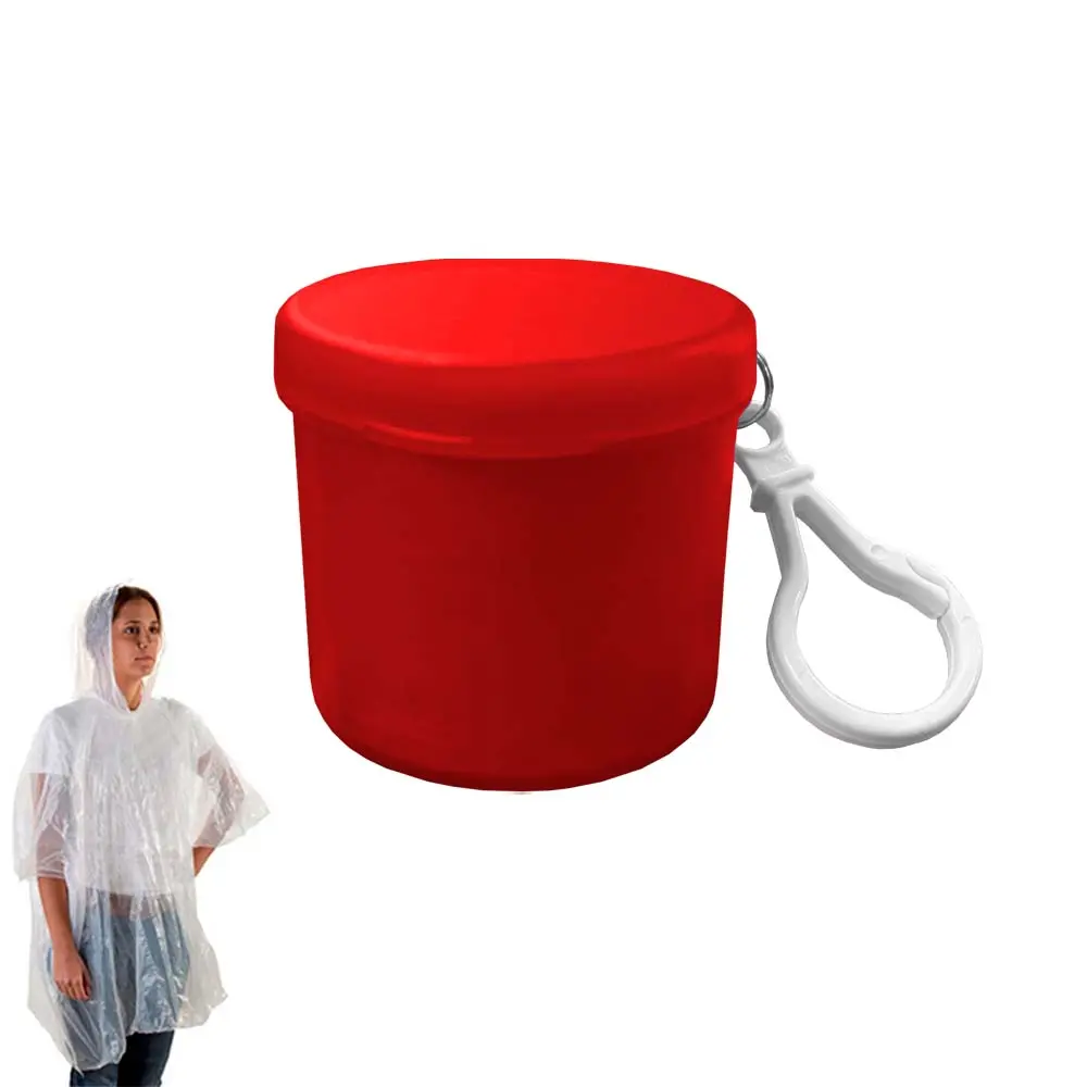 PONCHO LLUVIA BARRILITO ROJO CON LLAVERO