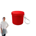 PONCHO LLUVIA BARRILITO ROJO CON LLAVERO