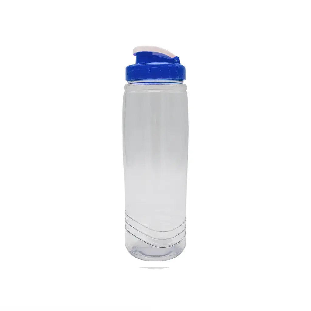 TOMATODO ONDA CLEAR 600ML PVC TAPA COLOR AZUL