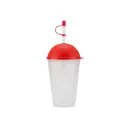 VASO FROSTY CON TAPA FUTBOLERA ROJO 450ML