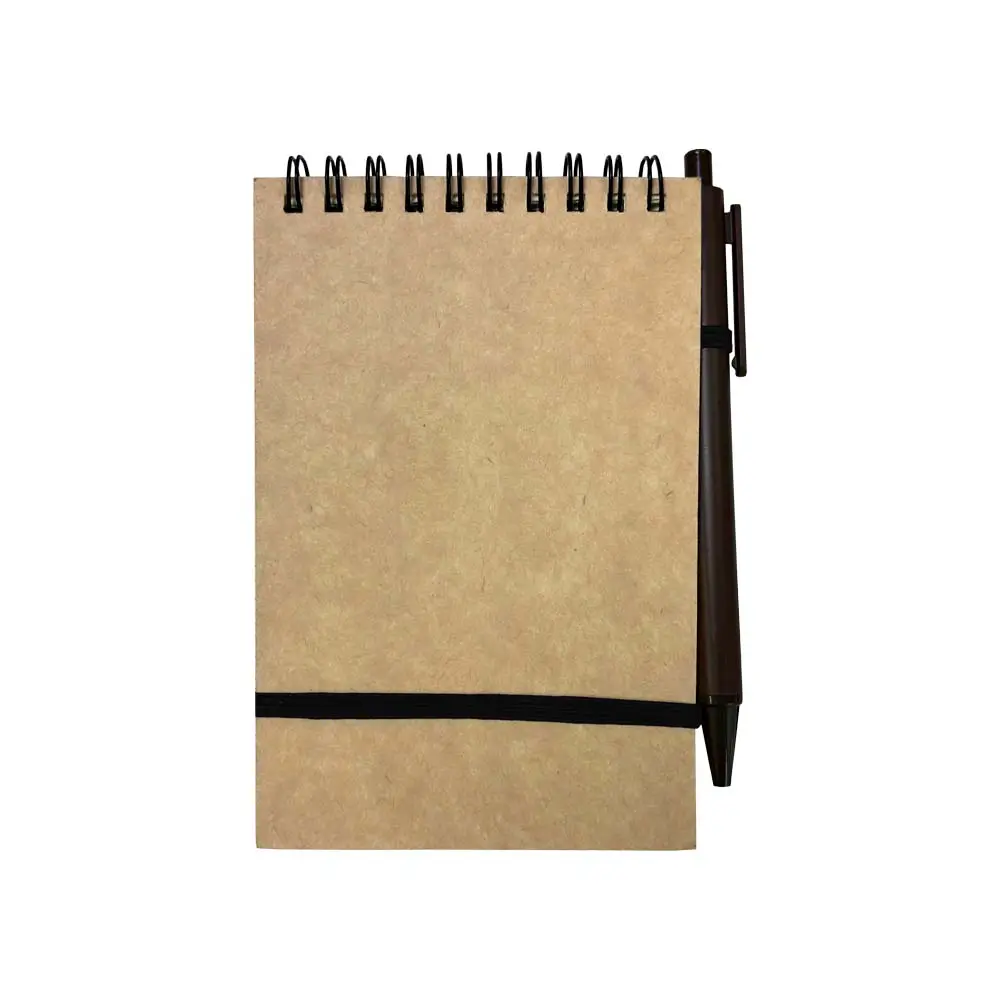 LIBRETA ECOLOGICA CON BOLIGRAFO DE FIBRA DE CAFE