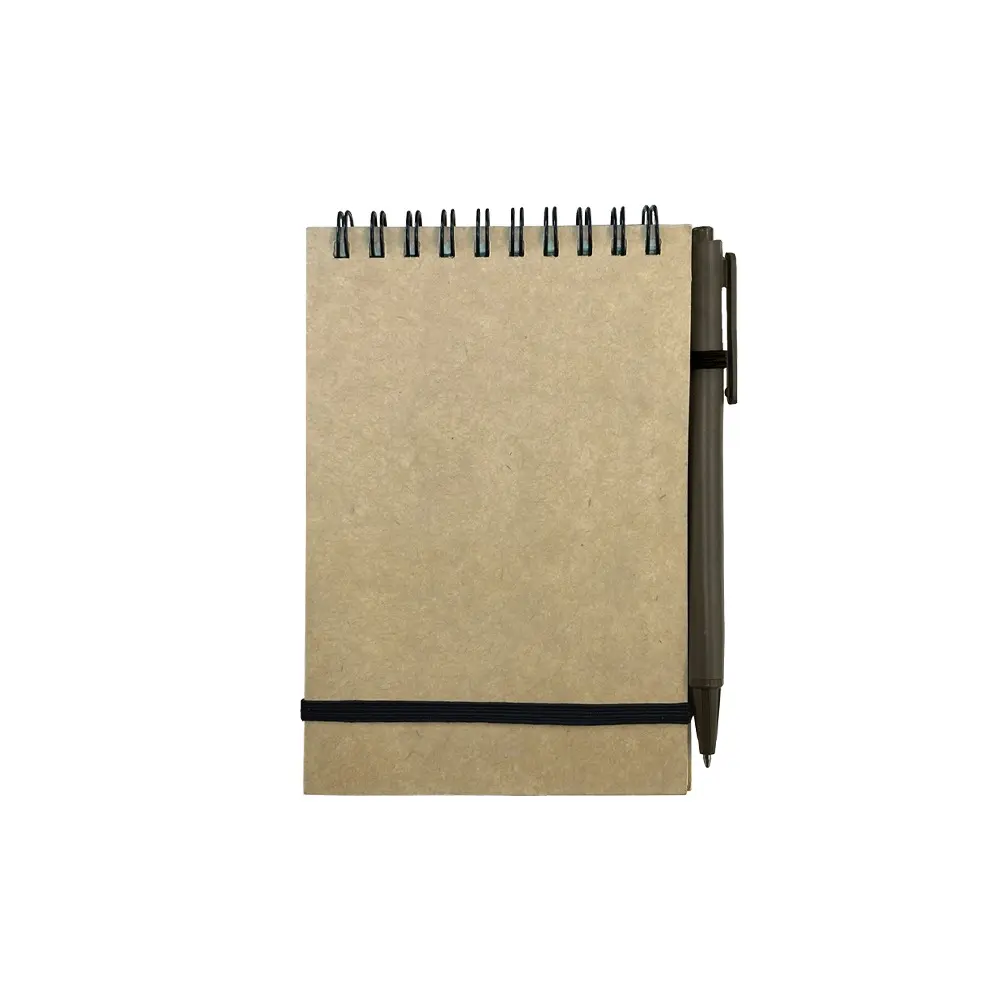 LIBRETA ECOLOGICA CON BOLIGRAFO DE FIBRA DE CAFE
