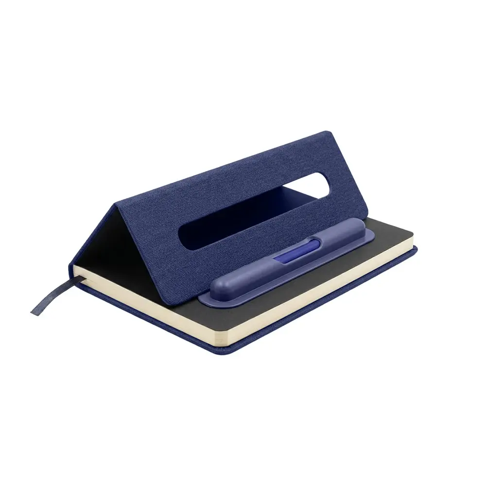 CUADERNO PARIS DE COLOR AZUL CON SOPORTE PARA CELULAR