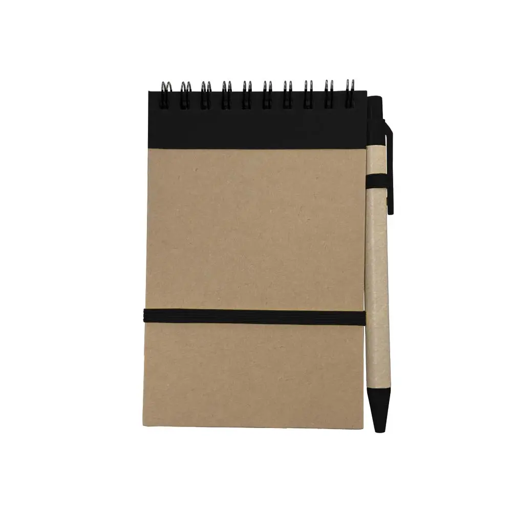 LIBRETA ECOLOGICA HEGA NEGRA CON BOLIGRAFO