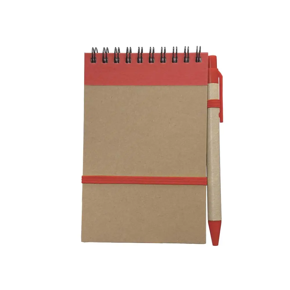 LIBRETA ECOLOGICA HEGA ROJO CON BOLIGRAFO