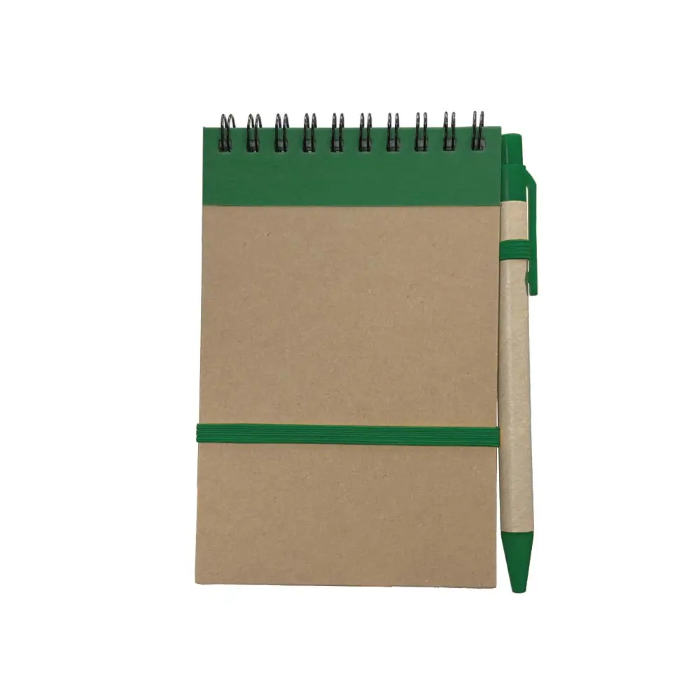 LIBRETA ECOLOGICA HEGA VERDE CON BOLIGRAFO