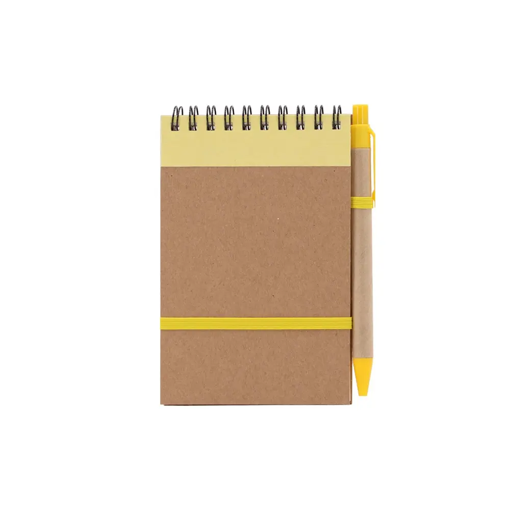 LIBRETA ECOLOGICA HEGA AMARILLO CON BOLIGRAFO