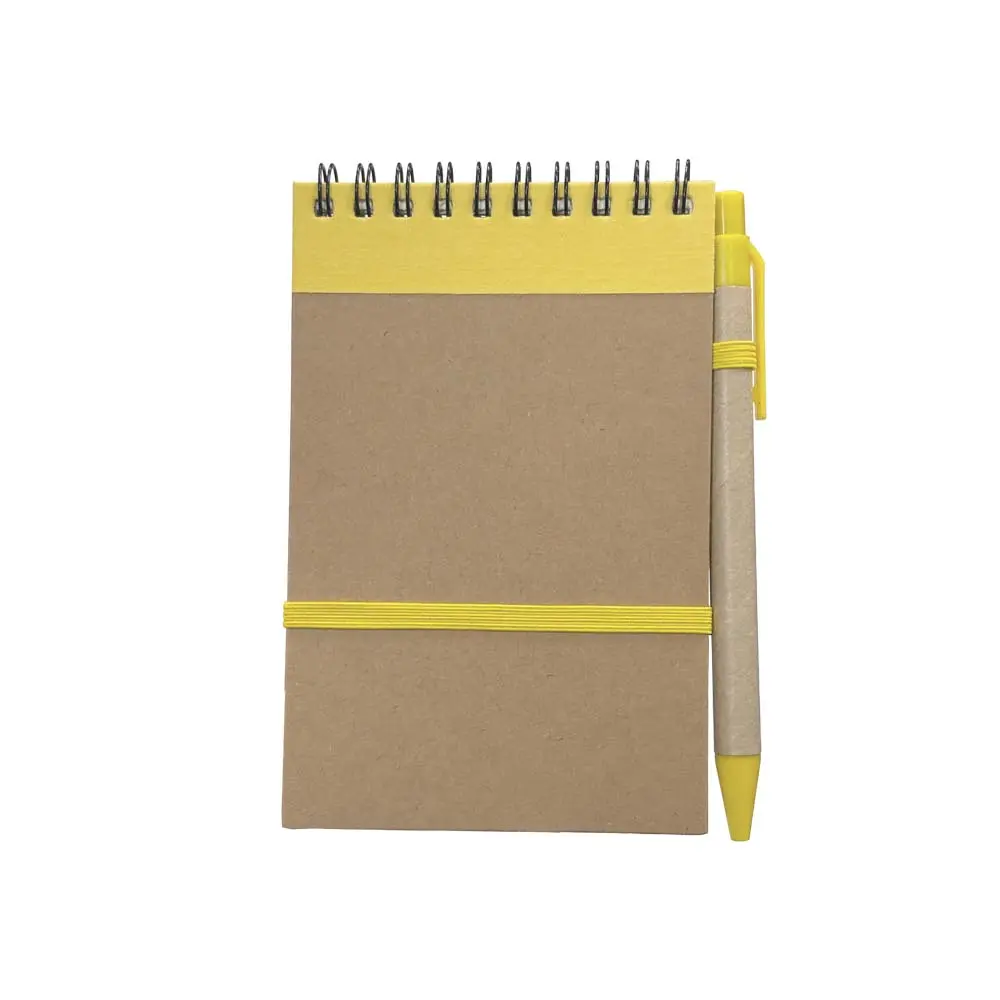 LIBRETA ECOLOGICA HEGA AMARILLO CON BOLIGRAFO