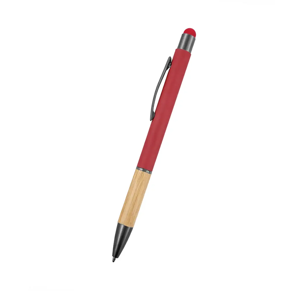 BOLIGRAFO RUBBER BAMBOO TOUCH COLOR ROJO