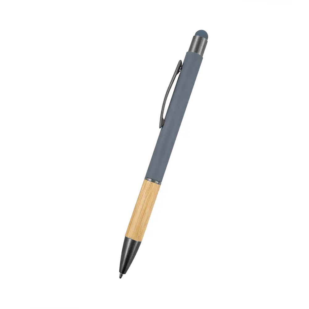 BOLIGRAFO RUBBER BAMBOO TOUCH COLOR PLATEADO