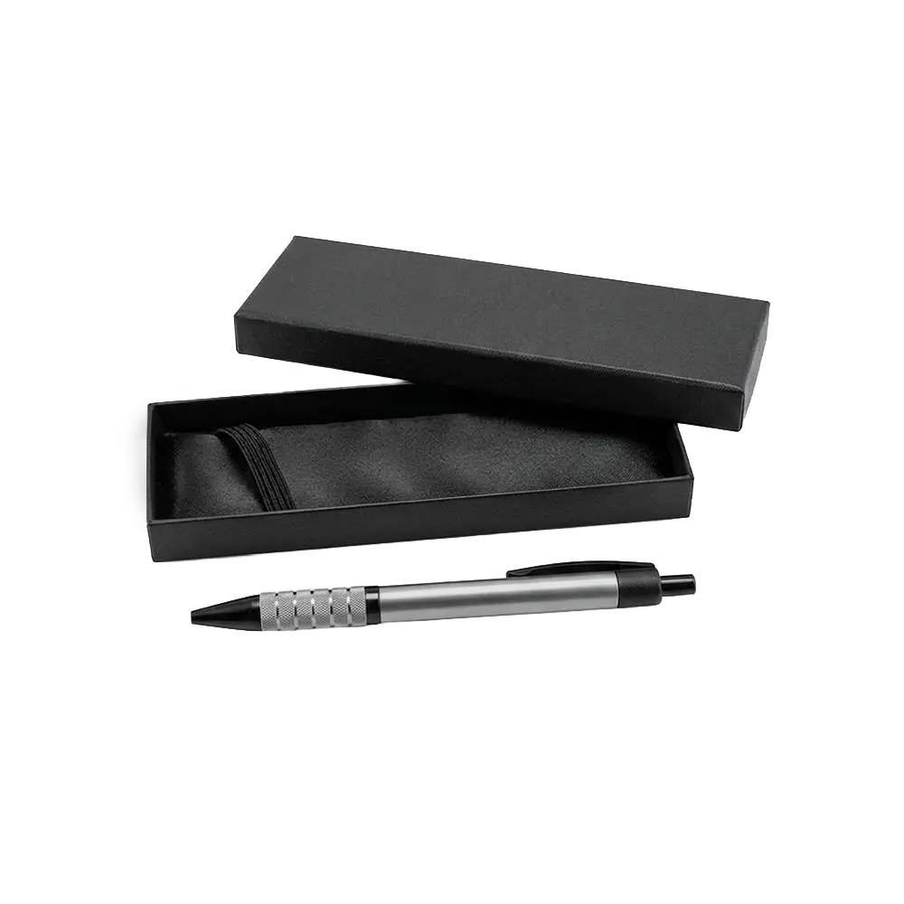 CAJA CLASICA CON BOLIGRAFO METALICO COLOR GRIS