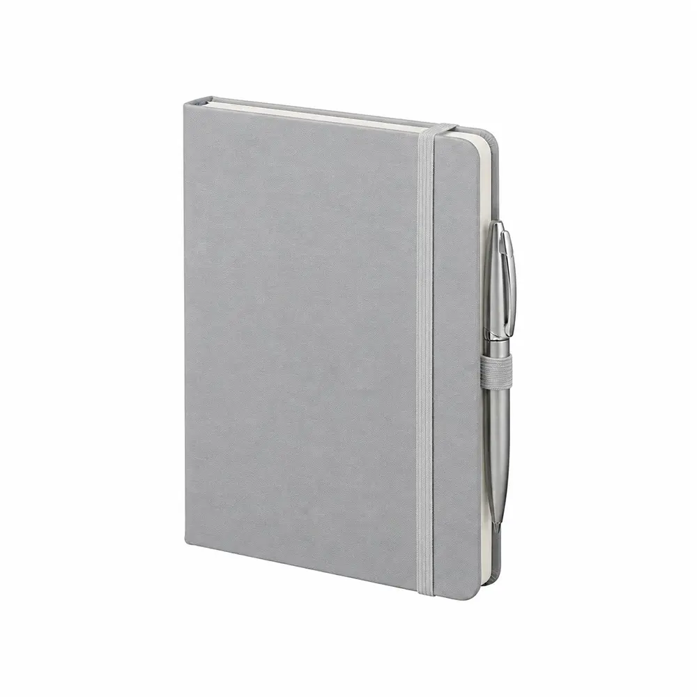 CUADERNO META COLOR GRIS CON BOLIGRAFO