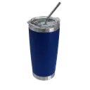 VASO TERMICO TUMBLER CON SORBETE COLOR  AZUL ELECTRICO