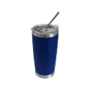 VASO TERMICO TUMBLER CON SORBETE COLOR  AZUL ELECTRICO