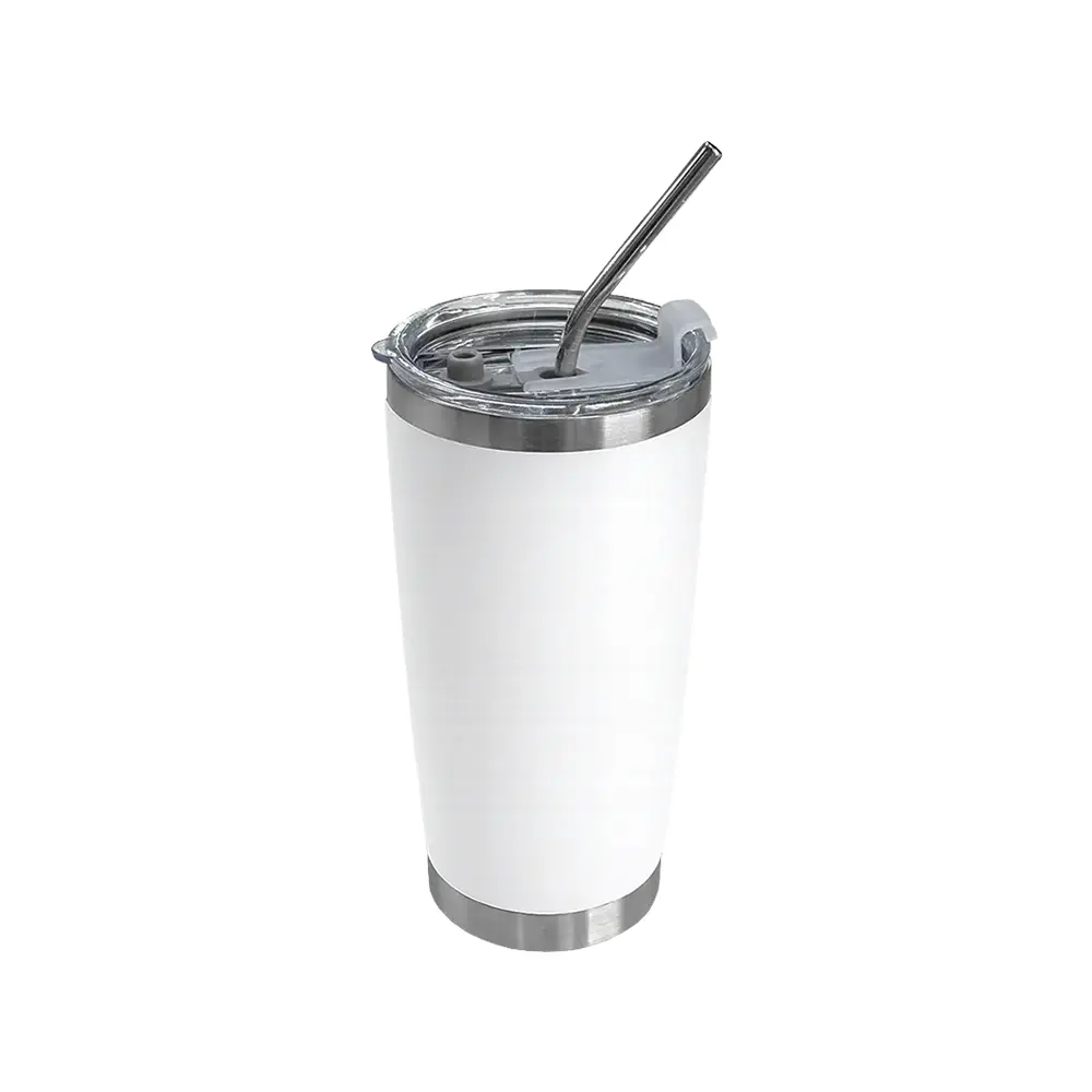 VASO TERMICO TUMBLER CON SORBETE COLOR BLANCO