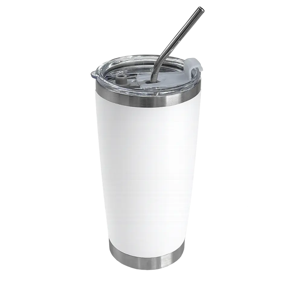 VASO TERMICO TUMBLER CON SORBETE COLOR BLANCO